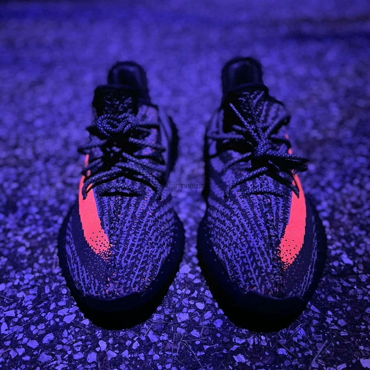 yeezy black red purple