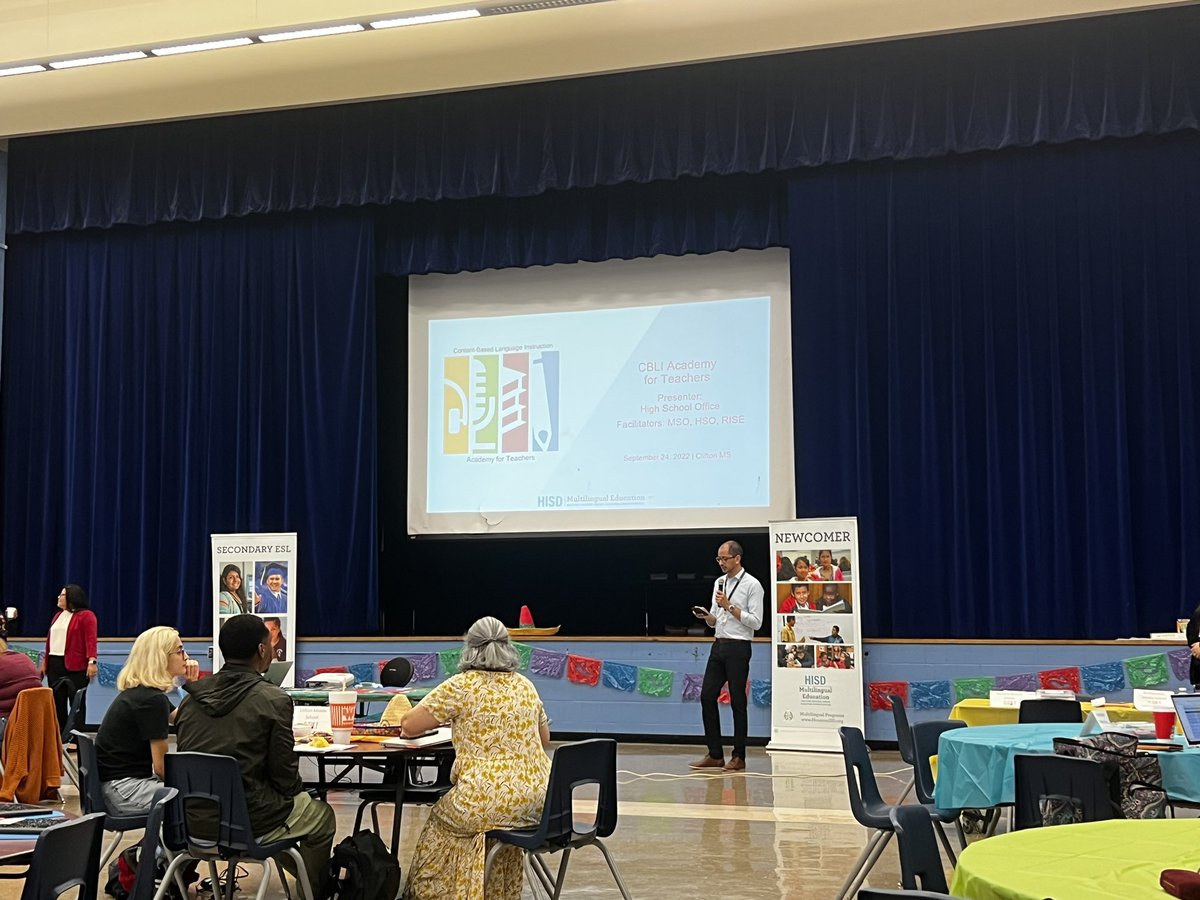 TJCotter's tweet photo. Spending our Saturday engaged in learning about Content-Based Learning Instruction with @HISDMultiPrgms 📚

@FondrenMS_HISD is dedicated to #BlazingTrailsofExcellence for ALL learners ‼️ https://t.co/XGFIrlybsP