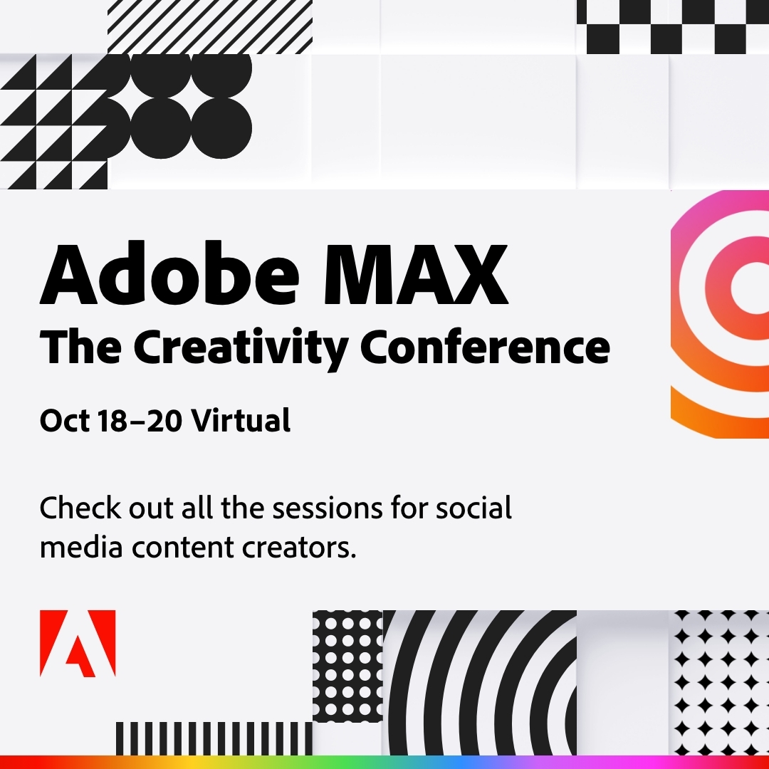 Join me this year for Adobe MAX, October 18th-20th. A free and virtual event, MAX 2022 will feature live and on-demand content, including more than 300 sessions, and a sneak peek at things being worked on in Adobe labs.

Learn more here: max.adobe.com/sessions/socia…
#AdobeExpress #ad