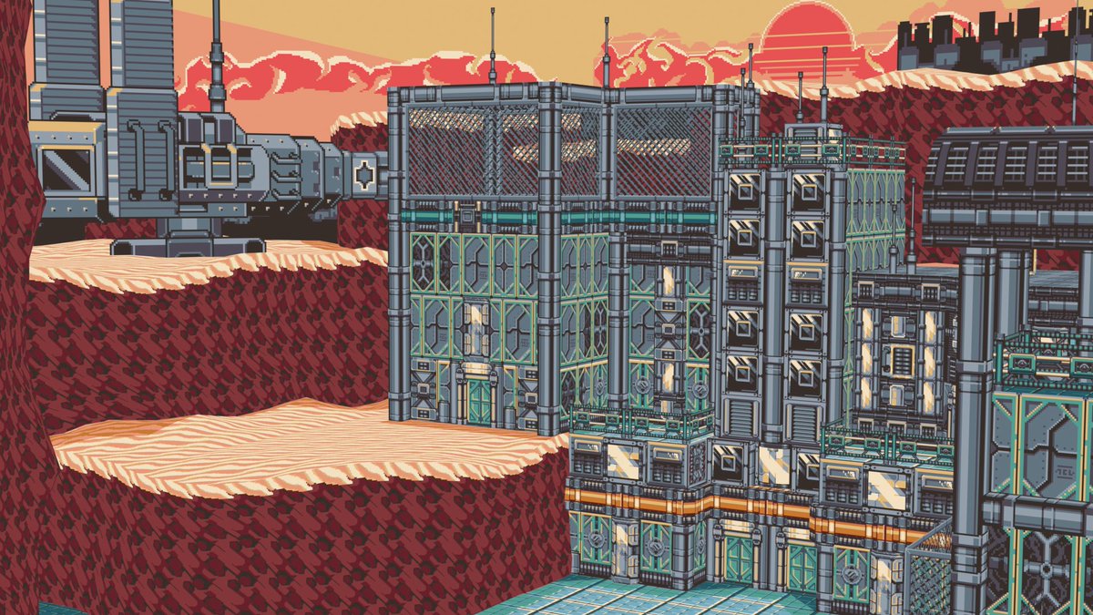 FoxenFoxen's tweet image. Little area I put together in ~35 hrs for Crocojam #6 a couple weeks ago!

Used #PixelBasher to make textures, imported them into #Aseprite to touch up/recolor, and then used them to model this in blender using the #Sprytile add-on
#3dmodeling #pixelartist #lowpoly