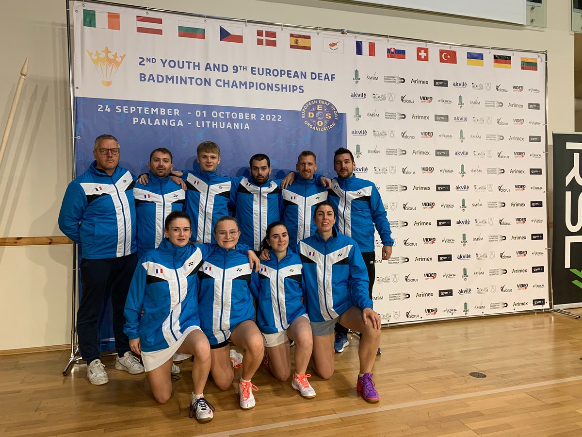 Début des Championnats d'Europe pour l'équipe de France des déficients auditifs 🏸

Allez les Bleu(e)s !

#badminton