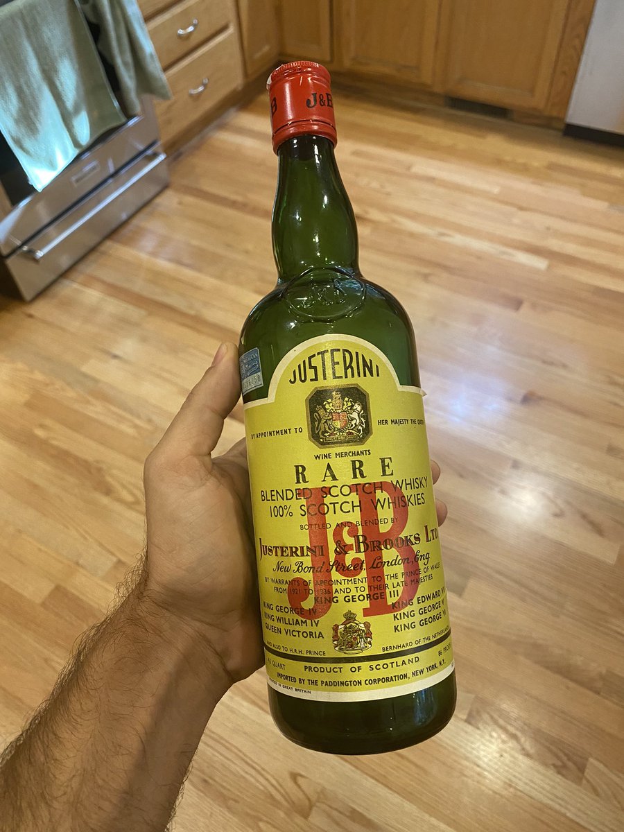 rosman_michael's tweet photo. After decades of storing it, finished the last drops of this exquisite bottle. Does anyone know how old it really is? There’s no date on it @JBScotchSA @WhyskyJBSCOTCH https://t.co/wVhnuxofO6