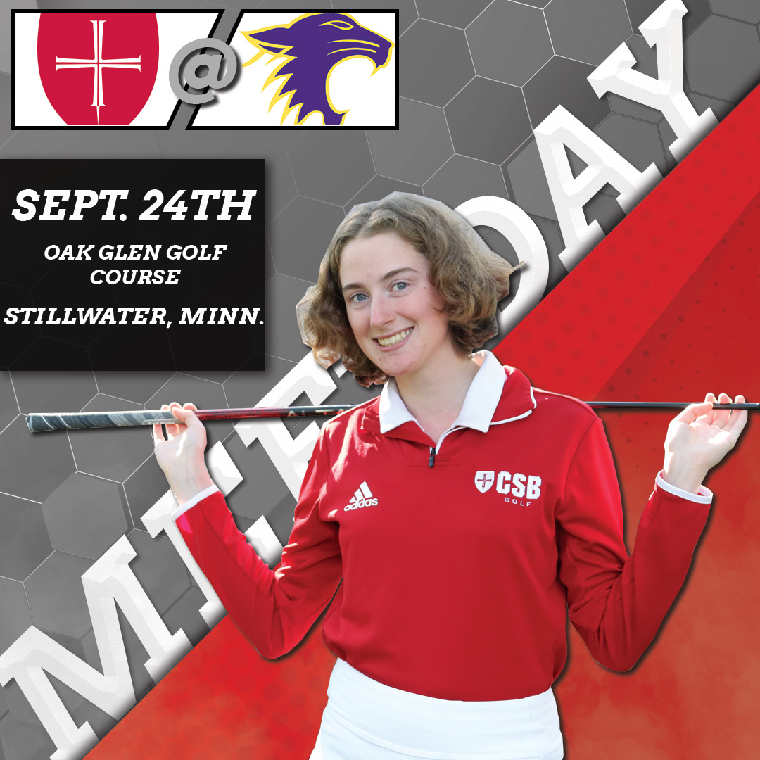 CSB_Athletics's tweet photo. MEET DAY!
@csb_golf is taking on the St. Kate's Invite this weekend, playing Oak Glen Golf Course today! #BennieNation
📍 Stillwater, Minn.
🕛 11:40 a.m.
📊 https://t.co/ST4eXTf2v2 https://t.co/bCY1wMAiiY