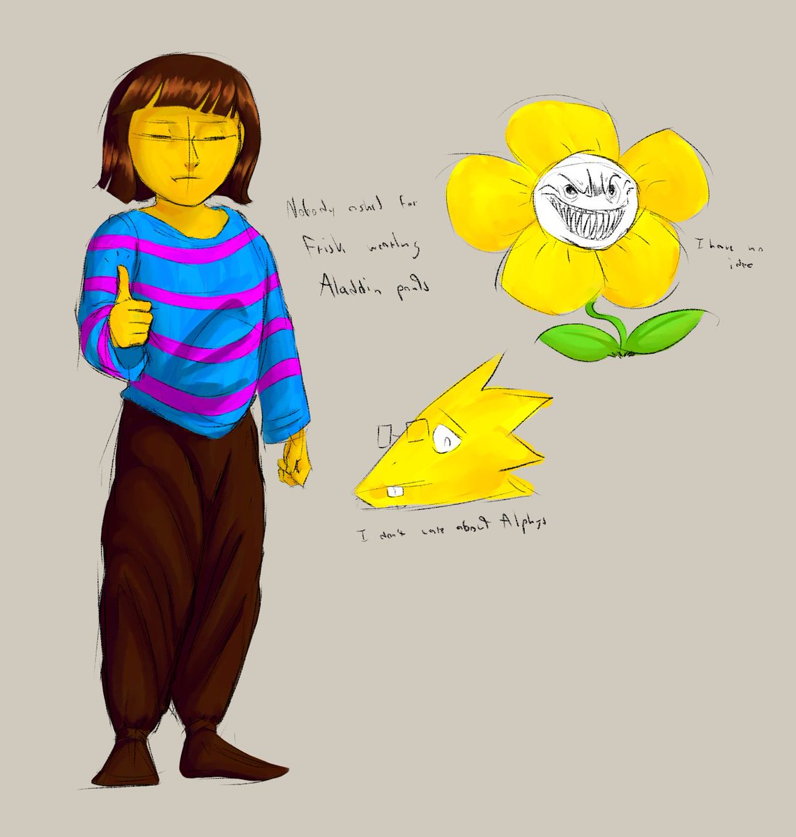 pippatis's tweet photo. Part 1 of #Undertale characters from memory. This game is hard to forget. #mettaton #undyne #frisk #flowey https://t.co/nGJZoeq5No