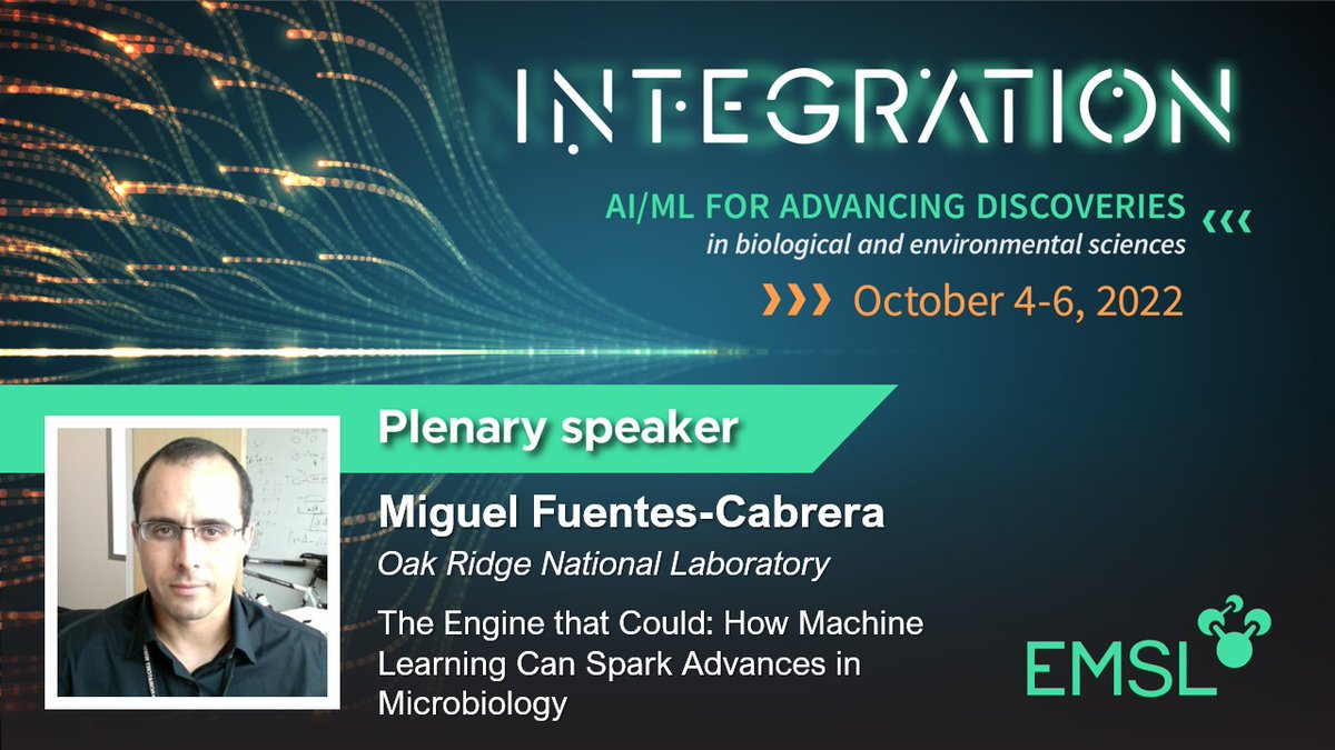 EMSLscience's tweet photo. How can #MachineLearning advance #microbiology research? @ORNL's Miguel Fuentes-Cabrera will provide examples of how ML can be used to predict the growth of a microbial population during his #EMSLIntegration presentation. Register to hear his talk: https://t.co/RjmLXJXc2W https://t.co/oCjWLB08Mi