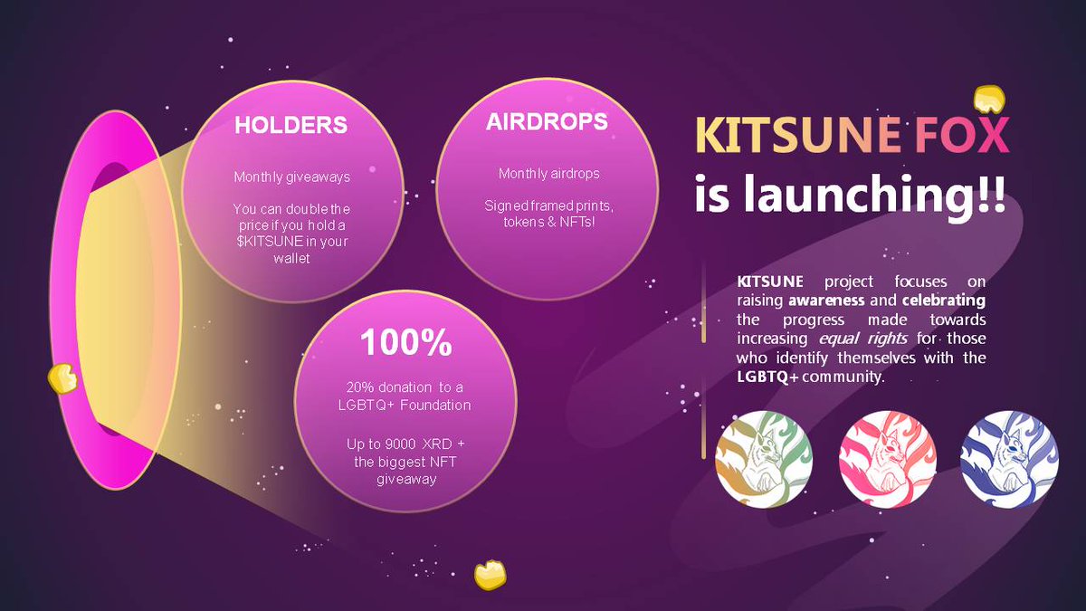 KitsuneXRD's tweet photo. 🚀HERE WE GO! 🚀

🦊GET YOUR KITSUNE! 🦊

👇
https://t.co/ZW3VPl0qn7

...&amp; you're still in time to join the giveaway! Up to 3200 $XRD! 

If you hold a KITSUNE #nft in your wallet you can double the PRIZE!
Ending 28.09.2022 (h 23.59 - Radix explorer time) https://t.co/8pJAYpjAhN
