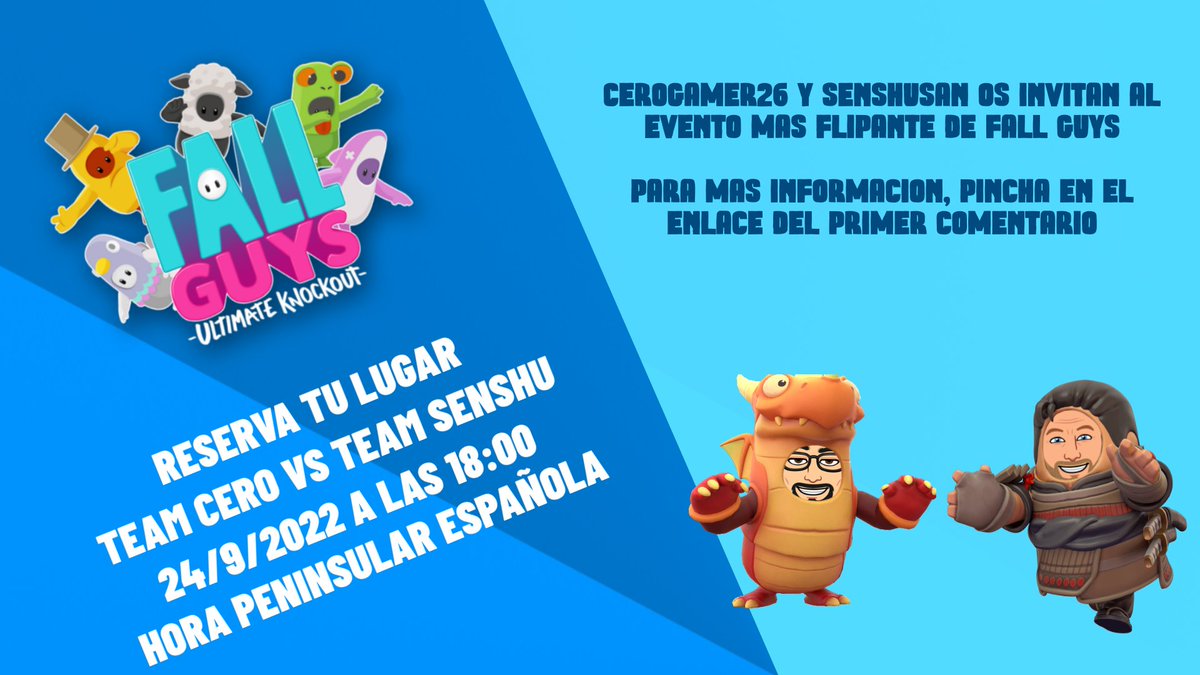 clemesthia's tweet photo. Estamos de torneo en Twitch con @senshu_san y @Cerogamer26 en #FallGuys 🎮🤩 https://t.co/ve7VIcWZxn