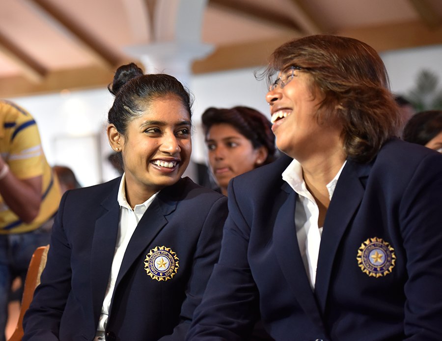 M_Raj03's tweet photo. Her longevity as a fast bowler in women's cricket is beyond belief. We have played together since our Under-19 days &amp; @JhulanG10's commitment to the game &amp; her eternal optimism are lessons for all. The Indian jersey will miss you. Best wishes for your future endeavours, Jhulu. https://t.co/sckOdIXoSI