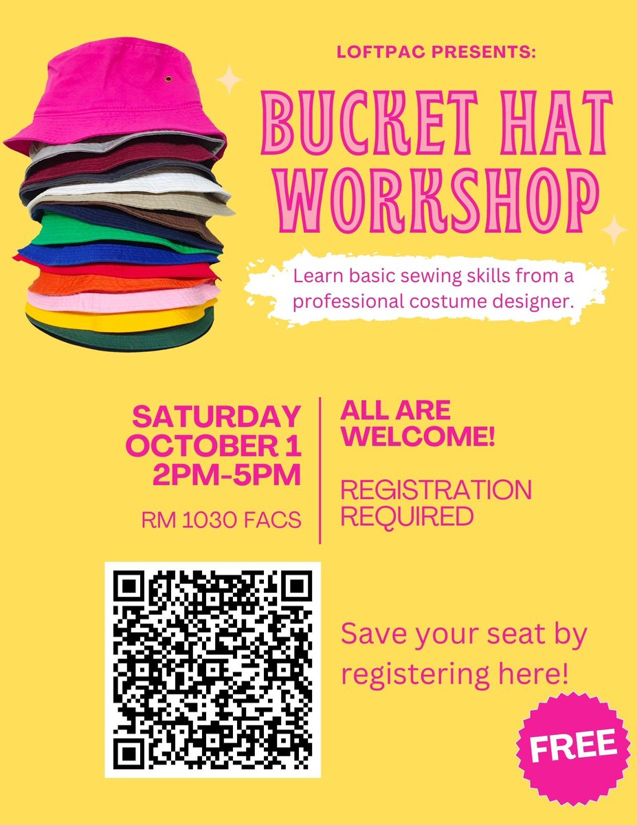 Our costume designer will be in town next week! Join us for this fun, free workshop to learn basic sewing skills!  forms.gle/5PjFMNLRm9e93G…
