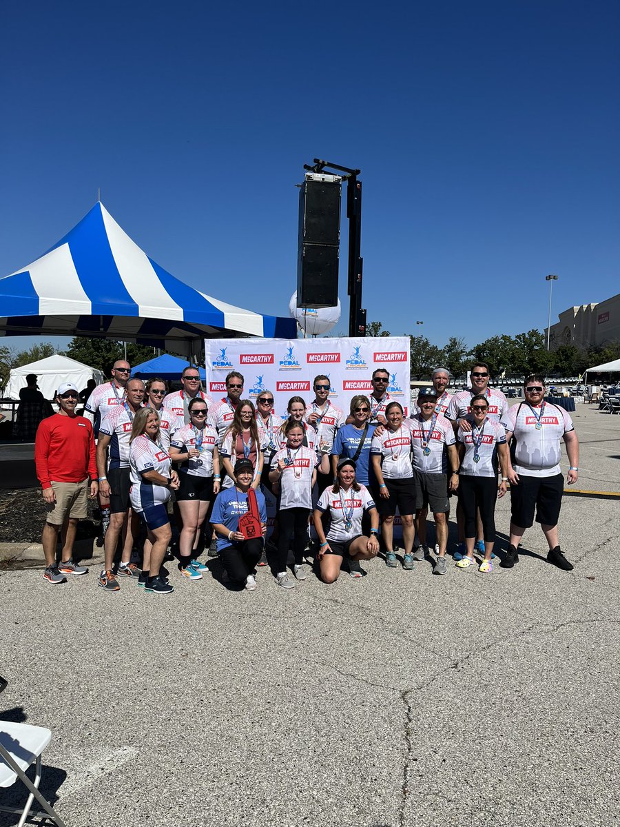 dougmangers's tweet photo. Amazing day to ride bikes and help kick cancer’s butt!  Great showing for Pedal Day #1 McCarthy partners!
@pedalthecause @McCarthyBuild https://t.co/UOF2FMRvod