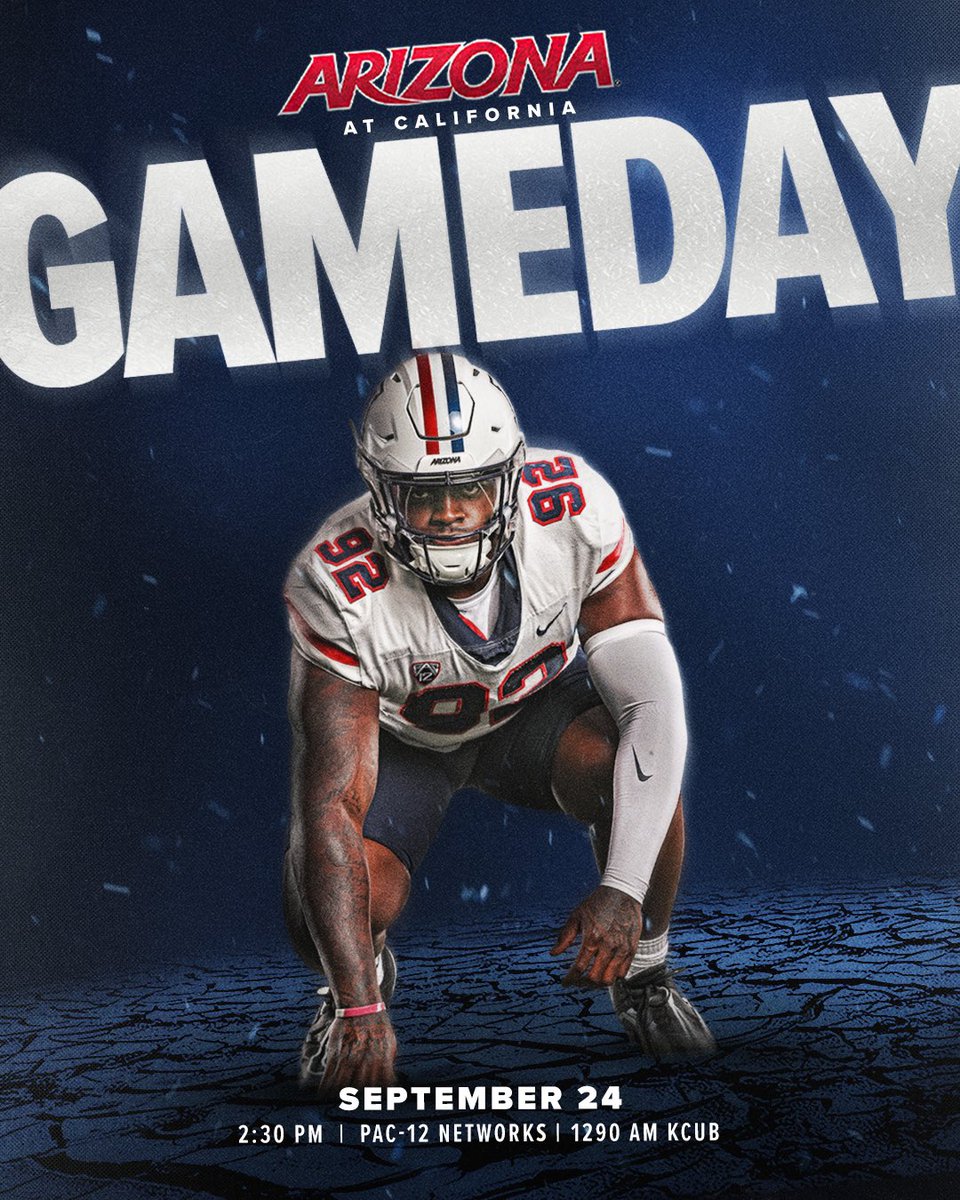 ArizonaFBall's tweet photo. οΌ§ οΌ‘ οΌ οΌ₯ οΌ€ οΌ‘ οΌΉ
π 09.24.22
β° 2:30 PM
πΊ @Pac12Network
Listen LIVE on: https://t.co/VyK9kz1g9K
#AZvsCAL | #RiseWithUs https://t.co/koIFLSgTCI