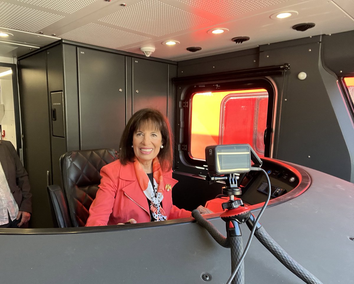 No one sees the new train interiors before <a href="/RepSpeier/">Jackie Speier</a> gets a turn on the controls.