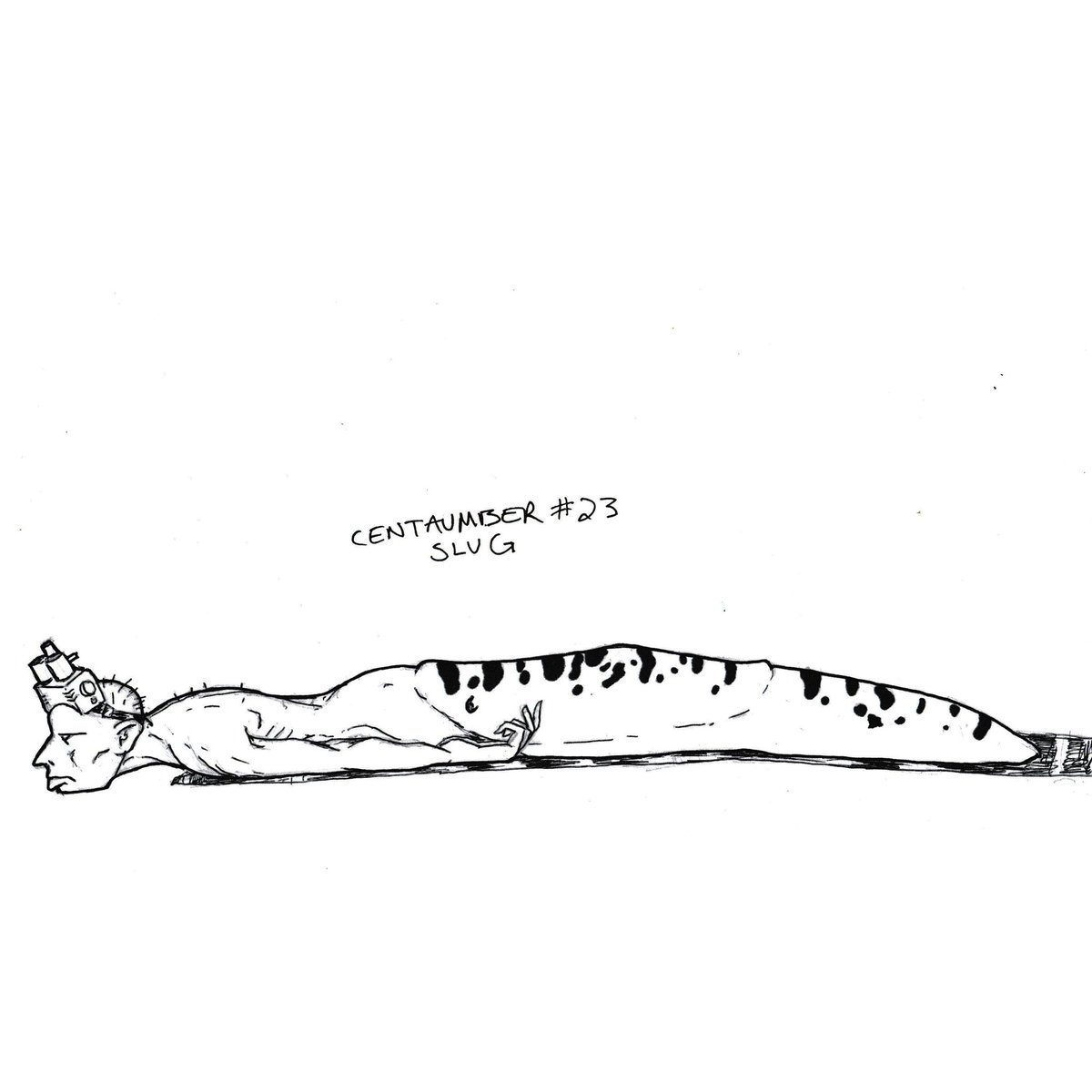 byduncanshields's tweet photo. My September drawing challenge this year is Centaumber which will be the 'centaurification' of non-horse animals. This is #23:Slug. #centaumber #centaur #inktember #hybrid #animal #slug https://t.co/bjsgh5aSox
