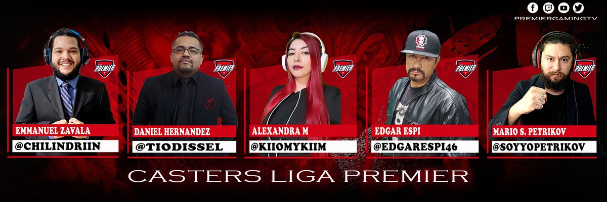 Nos emociona poder anunciarles a los casters que harán arder los micrófonos en los próximos torneos
Le damos la bienvenida a 2 casters considerados entre los mejores de la comunidad
@EdgarEspi46 
<a href="/KiiomyKiim/">Alexandra M</a>  
Y los ya conocidos:
<a href="/TioDissel/">Tio Dissel🎙🔥</a> 
<a href="/SoyYoPetriikov/">SoyYoPetrikov</a> 
<a href="/CHiLiNDRiiN/">CHiLiNDRiiN</a>
