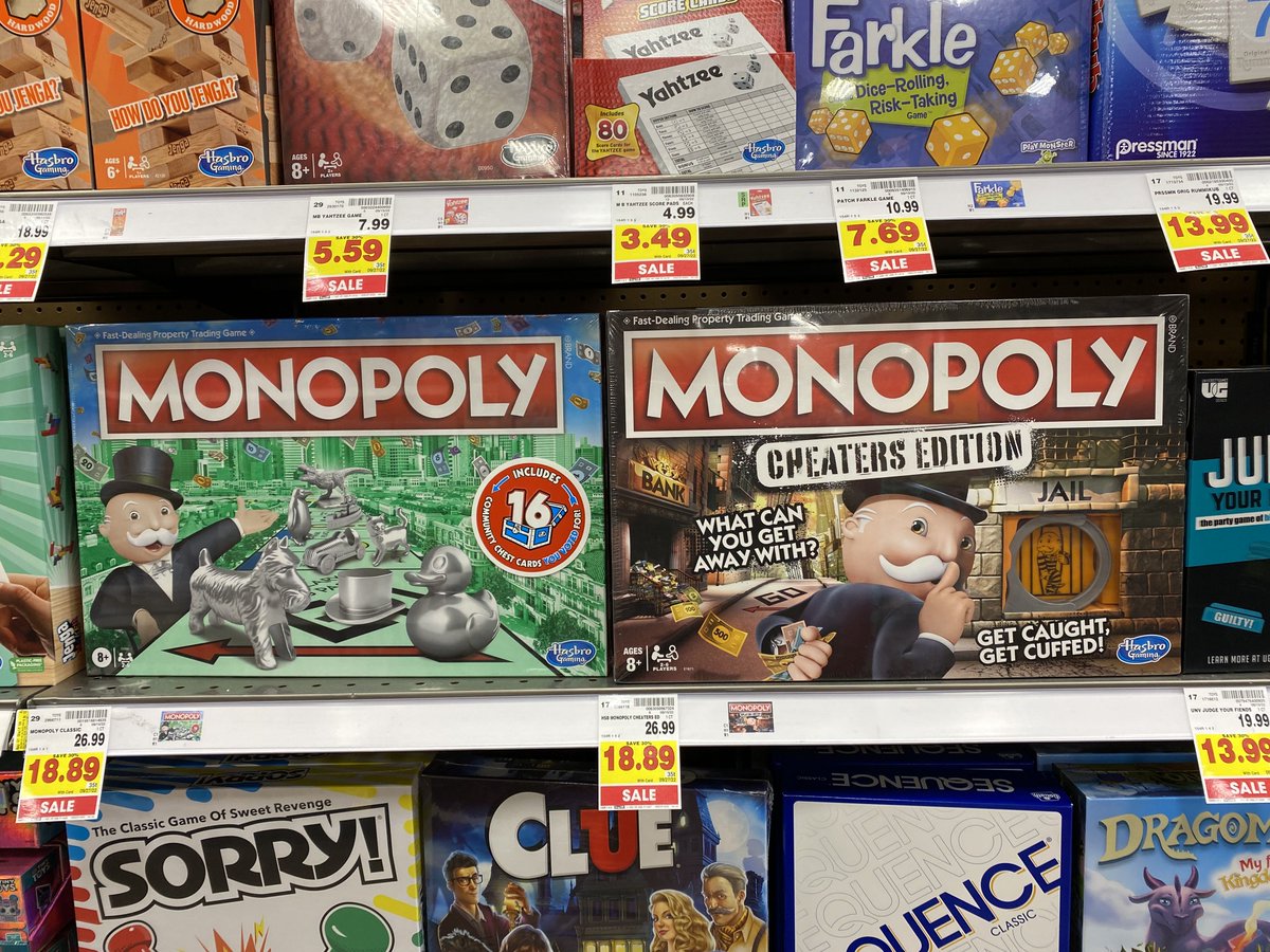 KevinObie1's tweet photo. Oh, good, our board games are teaching kids the important stuff ๐
#MonopolyCheatersEdition ?!? https://t.co/wMmqDf26ej