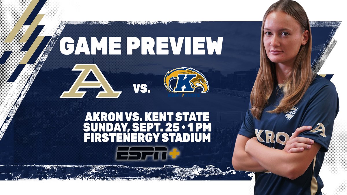.<a href="/ZipsWSOC/">Akron Women's Soccer</a> set to host rival Kent State on Sunday at 1 pm

#GoZips | <a href="/ZipsWSOC/">Akron Women's Soccer</a> 

📅 Sunday, Sept. 25 | 1 pm
🆚 Kent State
📍FirstEnergy Stadium
📺 Live Video - es.pn/3LzBEtt
💻 Live Stats - bit.ly/3AYfVox
