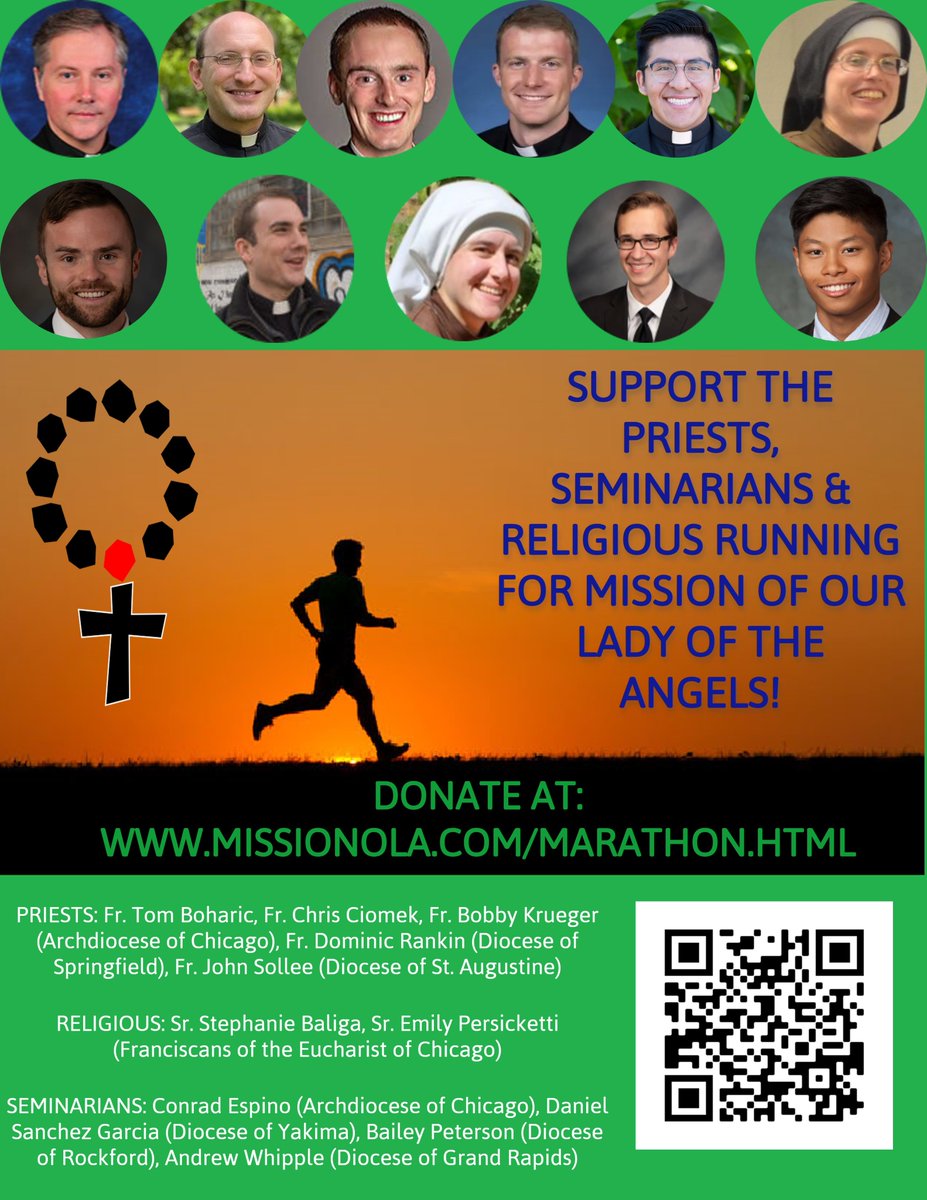 Missionola's tweet photo. Team OLA is running in the @ChiMarathon  in 2 WEEKS! We have 5 priests, 2 sisters, and 4 seminarians along with 114 other amazing people to support TEAM OLA!
Support us today! https://t.co/St1tCdyfc7 https://t.co/DJV6arGKEl
