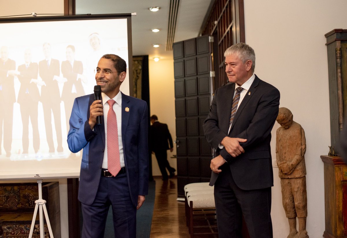 BrasiliaUAE's tweet photo. O Embaixador dos #EAU participou do Almoço, organizado pela Embaixada de Israel em Brasília, em celebração pelo Dia Internacional da Paz e pelos dois anos desde a assinatura dos Acordos de Abrahão.#UAE #Theabrhamaccordds #morroc #Bahrain #Jordan #Egypt #USA #peace https://t.co/31KTEOiqAT