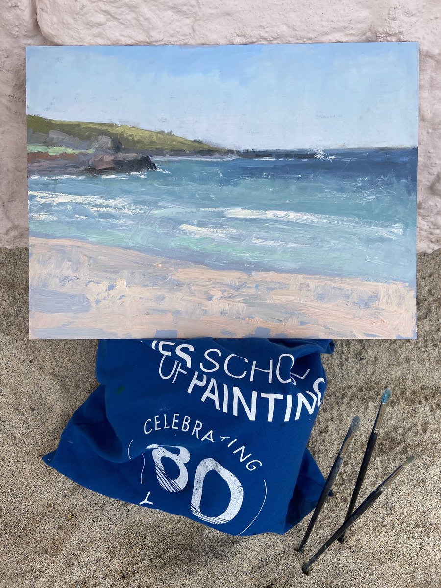 Quick plein air oil painting demo today on Porthmeor Beach. Teaching a course at St Ives School of Painting 
#artist #painting #Cornwall