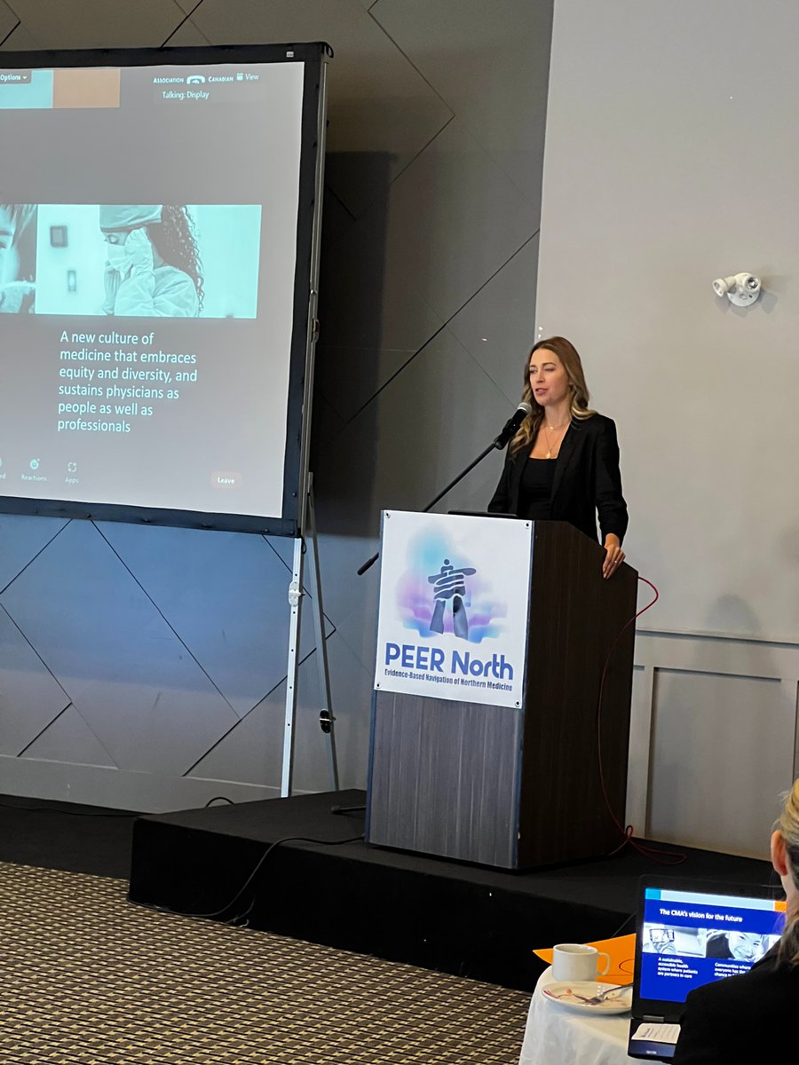 PracticeNWT's tweet photo. Katherine Smart, the past president of the CMA gave the keynote speech on medical leadership at #PEERNorth22 in Yellowknife, NT for the in-person and virtual attendees from the NWT and across the country! https://t.co/vvgiGWmoGx
@CMA_Docs https://t.co/w2kktROjai