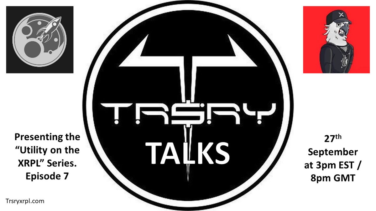 Episode 7 of Treasury Talks - Utility on the XRPL with guest speakers from another 2 amazing projects @SwisstechToken and @XparrotsNFT will be talking about the Utility they bring to the Ledger