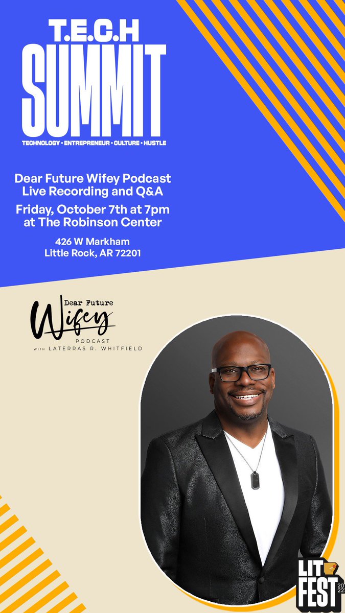 mylitfest's tweet photo. We promise you don’t want to miss #myLITFest live recording of the No. 2-ranking Apple relationship podcast hosted by 
🎙 The Dear Future Wifey live recording and Q&amp;A, will feature local married and single Arkansans. 
 Join us Friday, Oct. 7th at 7 p.m. at the Robinson Center. https://t.co/1PBfSVlG68