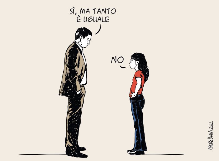 “Sì, ma tanto è uguale” 

“No” 

Infinito Mauro, grazie!🌹👏👏👏 

#Biani ! ❤️ 

No, non è uguale... #andiamo a #votare, tutti noi! ✊🤞

#Elezioni 
#ElezioniPolitiche22 
#ElezioniPolitiche2022 ￼ 

#Oggi... #25settembre 

<a href="/maurobiani/">Mauro Biani</a> su <a href="/repubblica/">Repubblica</a>