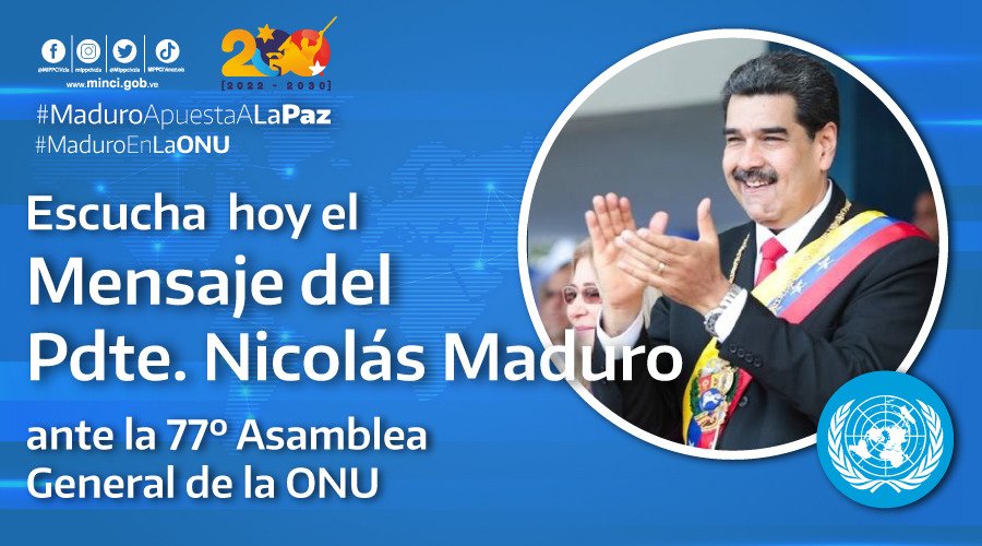 #24Sep|🇻🇪 🗺️  ¡SEGUNDA ETIQUETA DEL DÍA! ▶️ 

#MaduroEnLaONU  #MaduroApuestaALaPaz

¡La Verdad de Venezuela en la ONU!