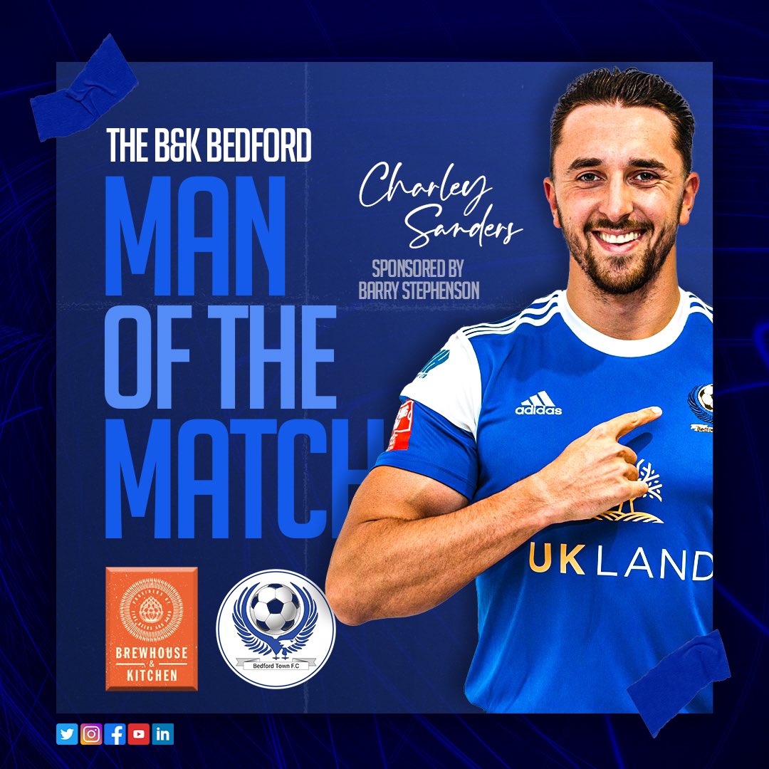 BedfordTown's tweet photo. 🍺 | 𝙈𝙖𝙣 𝙤𝙛 𝙩𝙝𝙚 ���𝙖𝙩𝙘𝙝

Today’s @BKBedford Man of the Match, as voted by you on twitter, goes to #Eagles second goal scorer @CharleySanderss 💪🏼

Thank you to Bobby Sandhu for presenting Chas with a 5L keg of delicious locally made craft beer!

#BTVIT // #COYE https://t.co/uaHqRL908m