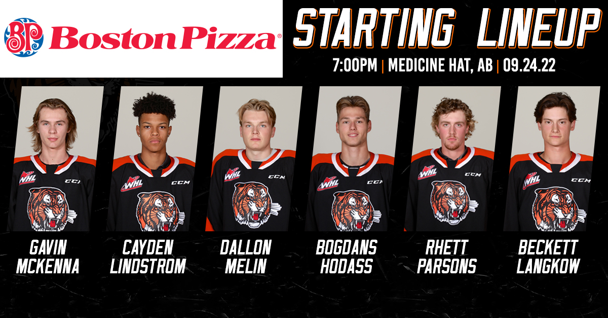 Here is tonight's <a href="/bostonpizza/">Boston Pizza</a> starting line up!