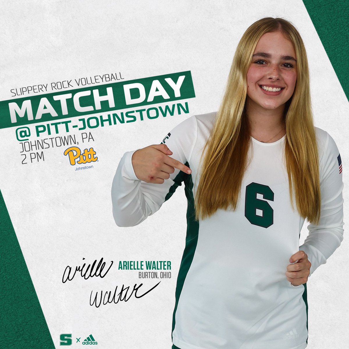 Rock_Athletics's tweet photo. VB: 15 minutes until the start of Slippery Rock’s PSAC West match at Pitt-Johnstown. Follow live: 

📺: https://t.co/lOQN9OzDMW

📊: https://t.co/w4Z0Wx5Kez https://t.co/GFLZbP00d0