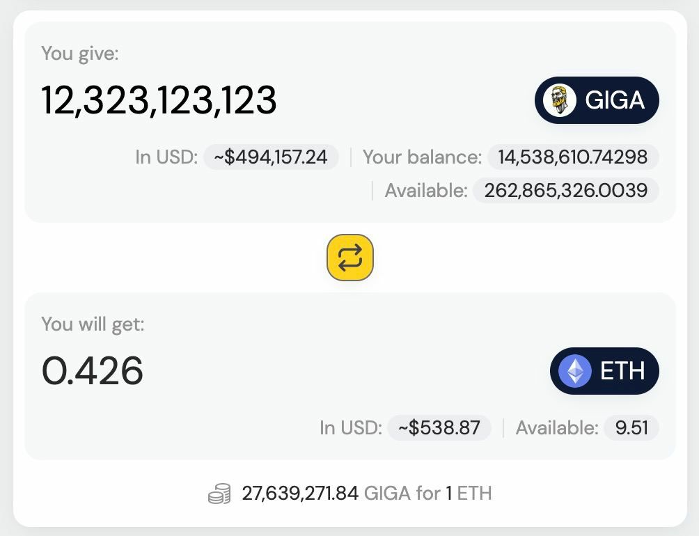 gigaswapfinance's tweet photo. UI of https://t.co/pMmkaknG5c continues to be worked on and enhanced. 

🤝 Dollar value of trades added 
🤝 Empty trades removed automatically
🤝 Faster, more stable performance

$GIGA https://t.co/JBfh9nurjm