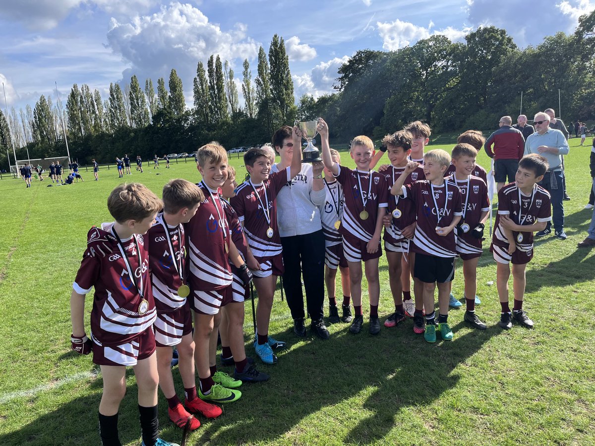 StKiernansGAA's tweet photo. Congratulations to ⁦@StColmcillesGAC⁩ and ⁦@TirChonailGaels⁩ on winning the James o Brien cup and shield today ,  shown here with James mother Bridget , thanks to ⁦@parnells_london⁩ ⁦@StKiernansGAA⁩ ⁦@ThomasMcCurtain⁩ ⁦⁦⁦@StClaretsGAA⁩ https://t.co/LByImfLjjH