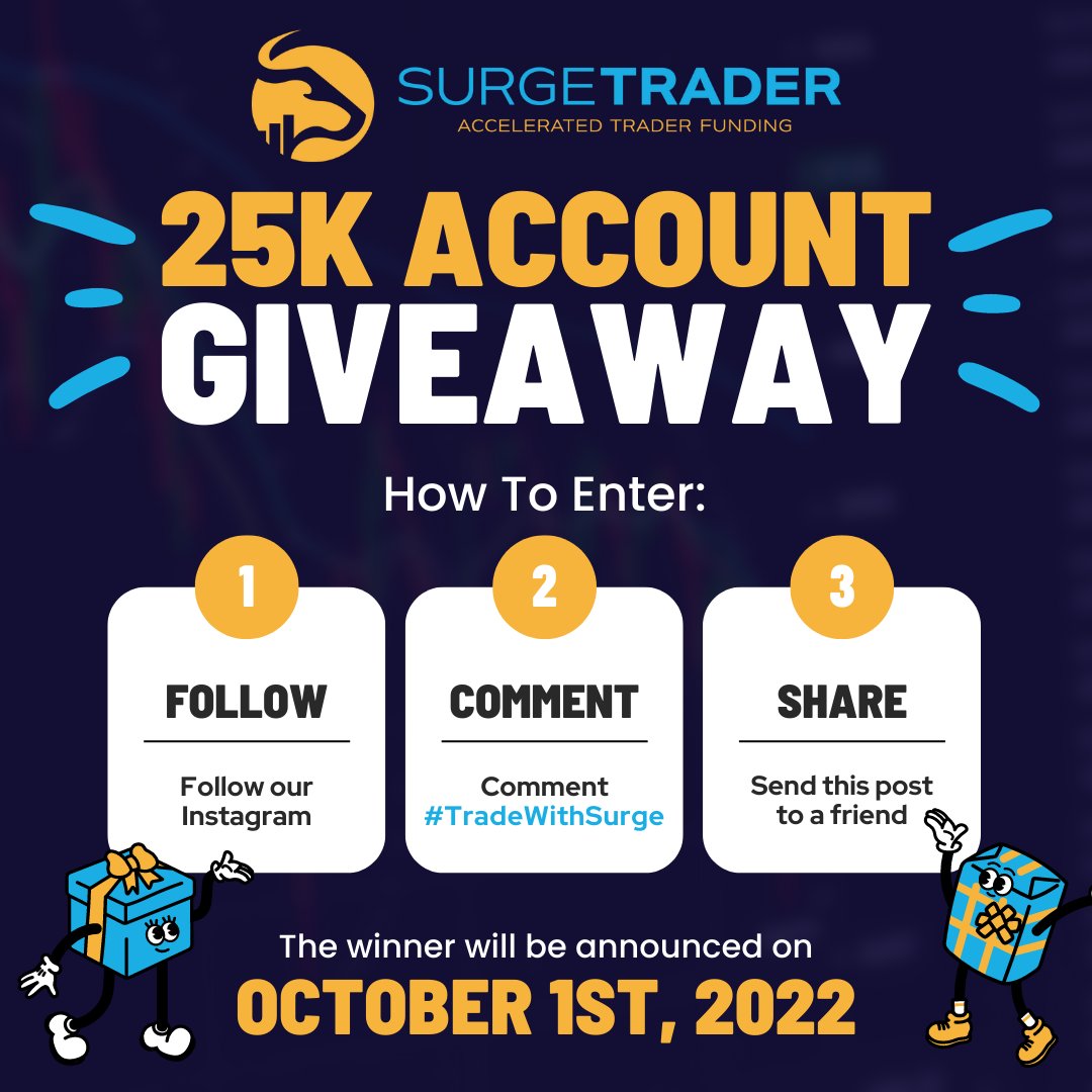 SurgeTraderPro's tweet image. SurgeTrader is giving away a free $25K Audition! All you need to do is follow our instructions and you will automatically be entered to win!

Giveaway ends at 12AM EST, Friday, September 30.
Winner announced Saturday, October 1.