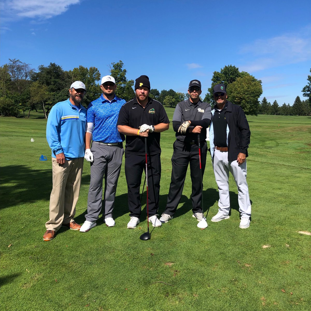 PointParkSports's tweet photo. ⛳️ The 12th Annual @PointParkU Athletics Golf Outing has a gorgeous day at Cedarbrook Golf Course! 

Thank You to all the supporters &amp; our Sponsors! Special Thanks to Platinum Sponsor Target Freight. 💚👏💯 https://t.co/3BaK0SwrFb