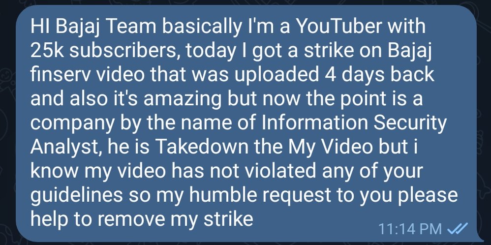 SAMIR723121's tweet photo. HI @Bajaj_Finserv @Bajaj_Finance i got strike to promote your application on YouTube Check Images

Video : https://t.co/oEXXFANk7p
Channel : https://t.co/HYNZhM3jfM

Takedown issued by: Information Security Analyst 
Email : izoolabs.instagram@gmail.com https://t.co/oNwohpz11n