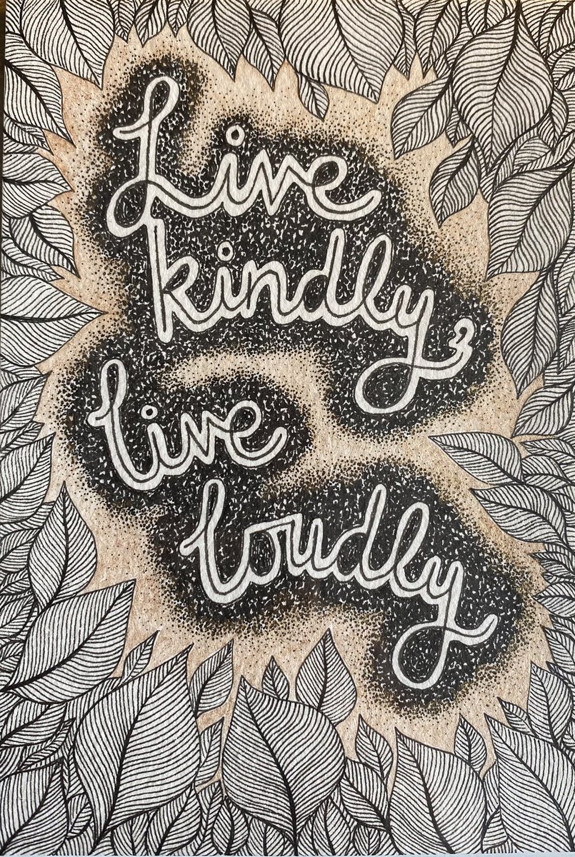 KindlyLoudly's tweet photo. Two more of the gorgeous Postcards for Ruby created for our exhibition &amp; raffle;

- Live Kindly Live Loudly by illustrator &amp; teacher @suzanne_pink who used to teach Ruby at @Dulwichhamlet 

- Trees by local artist @MarieLenclos 

🙏❤️😊

Exhibition on 2 Oct - all welcome! https://t.co/ZbXP80DbtA