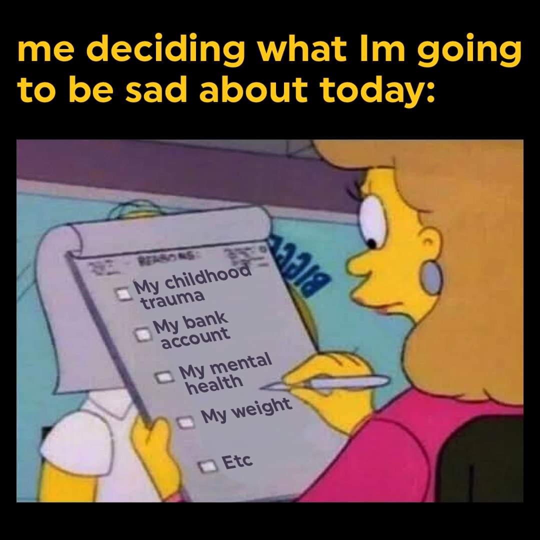 JoannaCash11's tweet photo. I didn't decide to feel sad, taking on other people's emotions & people talking to me about my mum has done me in. So today I'm going to do as little as possible & eat loads of carbs. #sad #feelings #crapday #empath #mentalhealth #bipolar #bipolarclub #manic #beautifulybroken https://t.co/JBbBNzOwN6