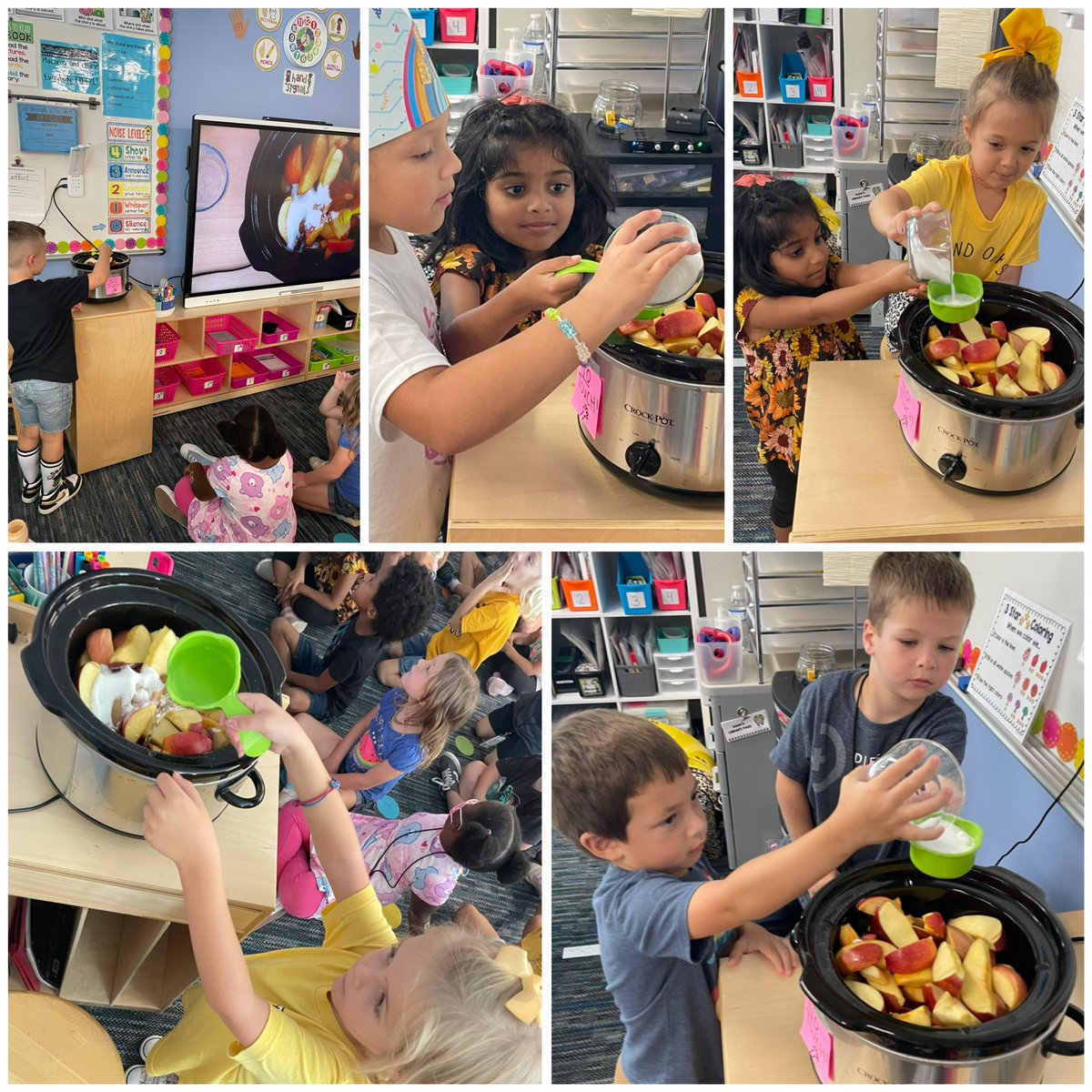 MrsCDuhe's tweet photo. After using our five senses to describe our apples and cubes to measure, we ended our 🍎 fun with measuring the ingredients to make delicious applesauce! Things just taste better when you put the effort in to make it yourself. #lifeprinciple @GreatExpOrg @TISDGOES https://t.co/XCmf948SoH