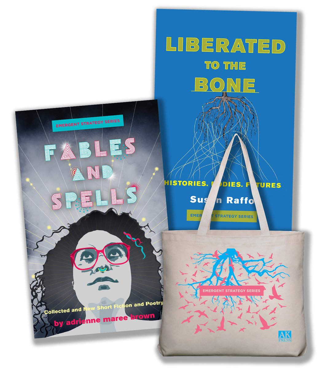 🔥 Special preorder promotion! 🔥 Preorder both upcoming Emergent Strategy Series books—Fables and Spells by <a href="/adriennemaree/">Jeffery Mead</a> and Liberated to the Bone by @SusanRaffo—and get an Emergent Strategy Series tote bag. All will ship together in November. akpress.org/emergent-strat…