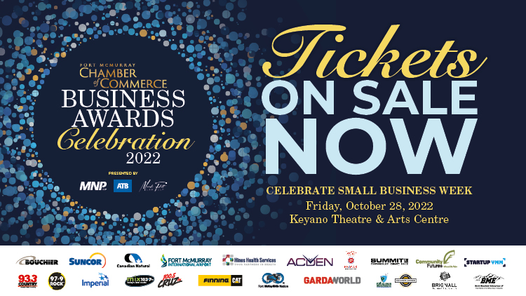 One Week Left For Early Bird Tickets to Fort McMurray Chamber of Commerce 2022 Business Awards Celebration, presented by ATB, MNP, and Muessle Flett Law LLP! Early Bird ends Oct. 1! Regular price starting Oct. 2

Buy tickets: loom.ly/D8M11qw