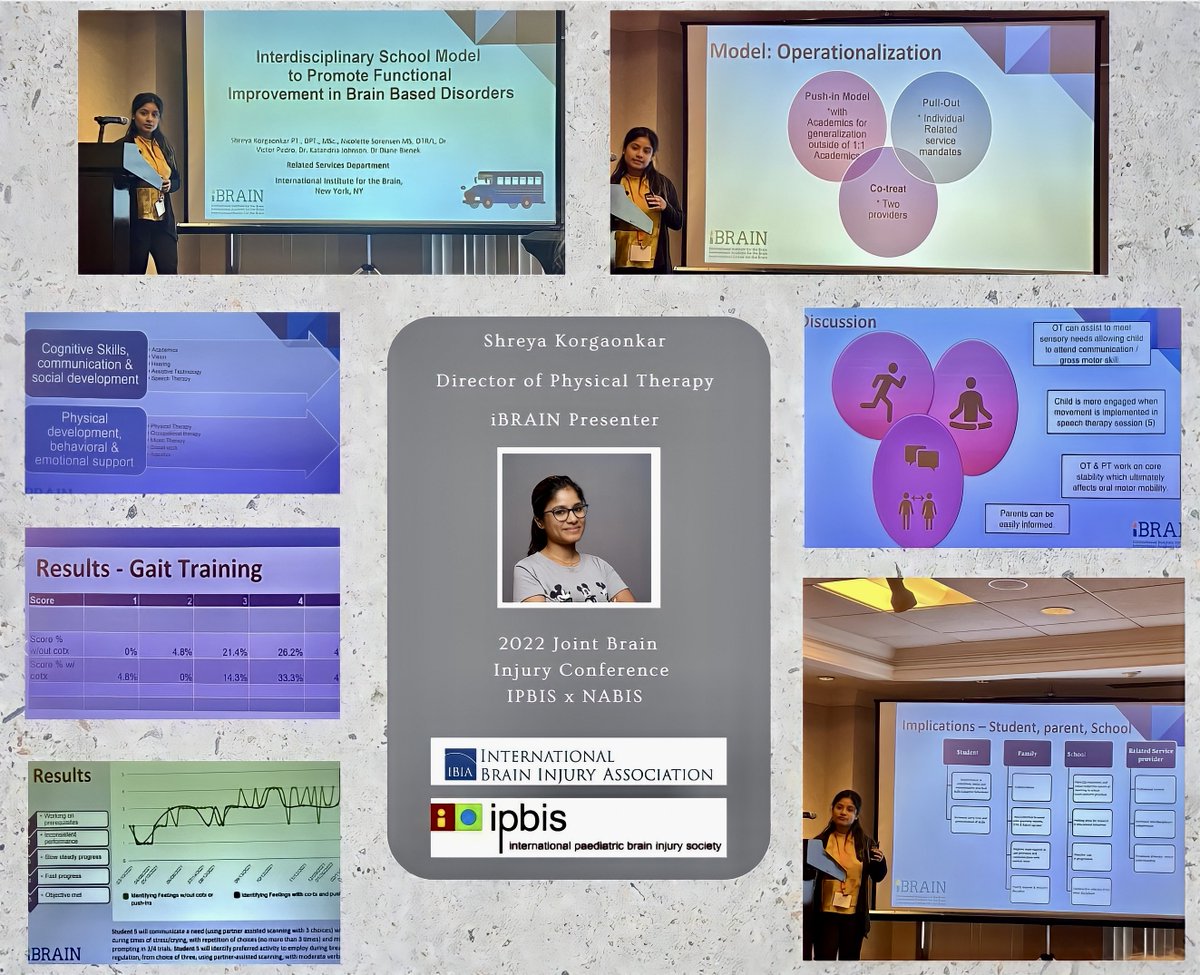 iBRAINglobal's tweet photo. #iBRAIN's #PT Director, Shreya Korgaonkar presenting at the @IPBIS @N_A_B_I_S Joint Conference on #interdisciplinary #schoolmodel to promote #gaitimprovements in students with severe-moderate #brain-baseddisorders.
#IPBIS #NABIS #physicaltherapy #braininjury #TBI #ABI https://t.co/43REC90Lwo
