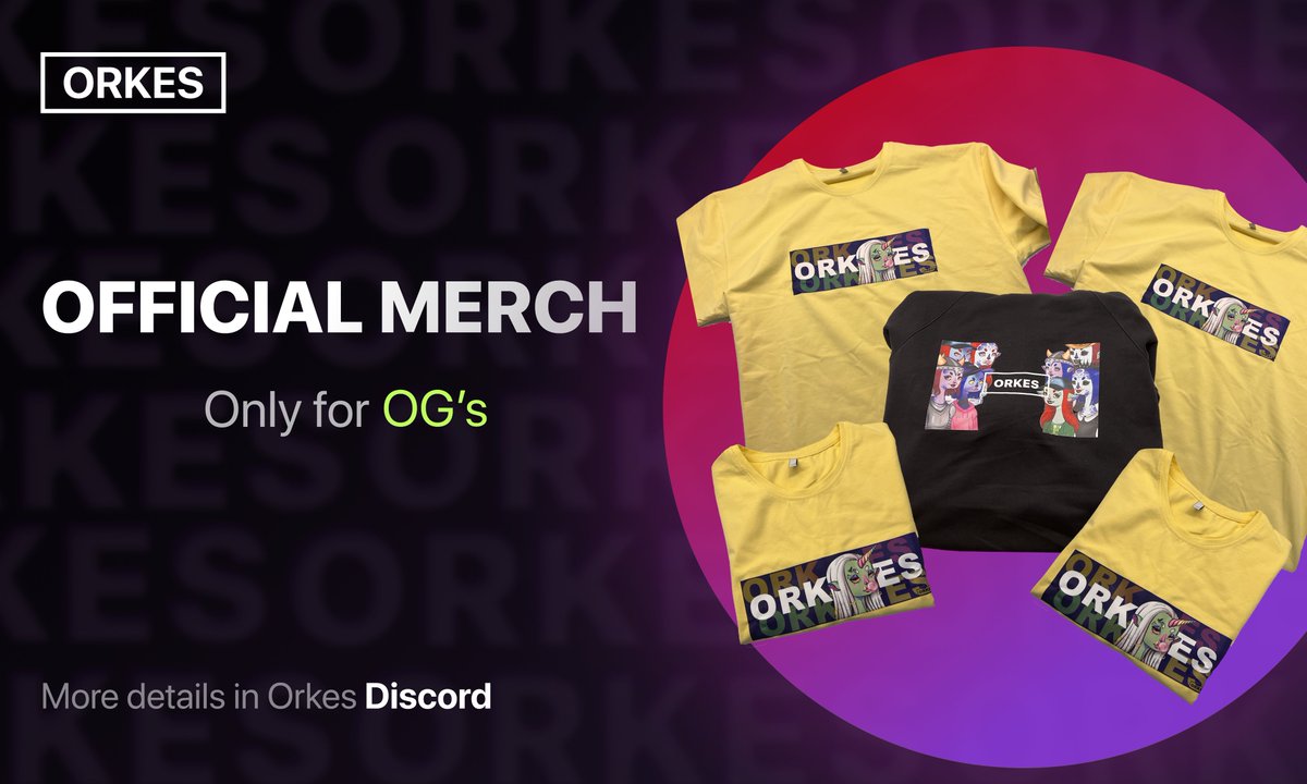 OrkesNFT's tweet photo. Yo #Orkes! 

   🔥Our team is glad to announce first Giveaway Airdrop of the Orkes Merch only for OG roles.

The only 2 simple rules:
   1⃣Have OG role.
   2⃣Be active in Dirscord chat.

   Results will be during October🍂

🍀Good luck!🍀

ןs it enough?... https://t.co/Rlyyx5SN9R