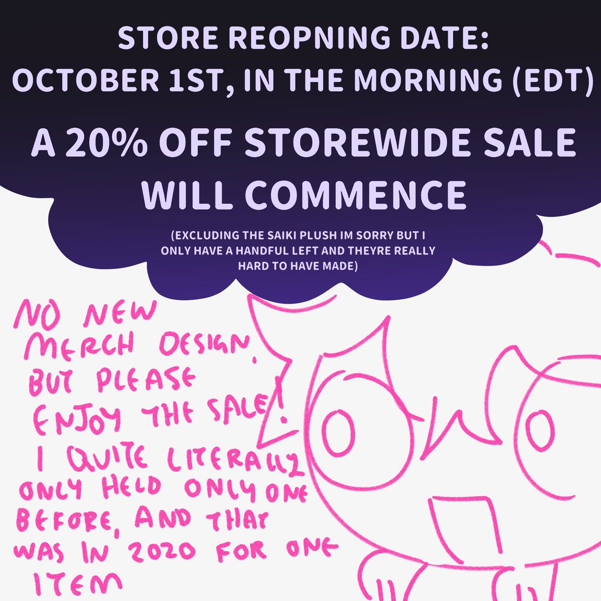 ST0RE NEWS!!!!
🍇 20% OFF DISCOUNT UPON REOPENING 10/1/22 (extremely rare‼️)
🍇 packages now shipped from @replikayt!
🍇 planned future designs!
-  read the images for more info! 💙 