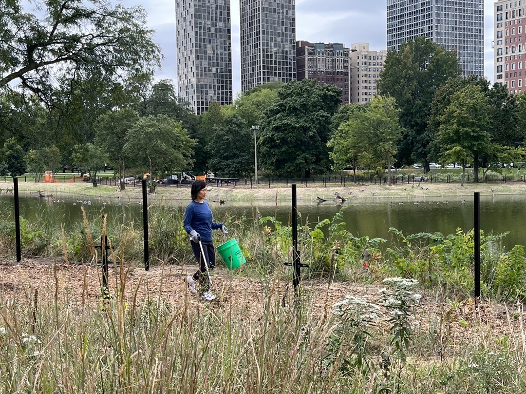 LPConservancy's tweet photo. Thank you to our amazing volunteers who came out to give back to the park that gives us so much! Our public lands are for everyone. Thank you for giving back on national Public Lands Day! #publiclandsday #publiclands #volunteering #lincolnparkchicago #digdeepfornorthpond #lp4me https://t.co/Lboe7R7O2L