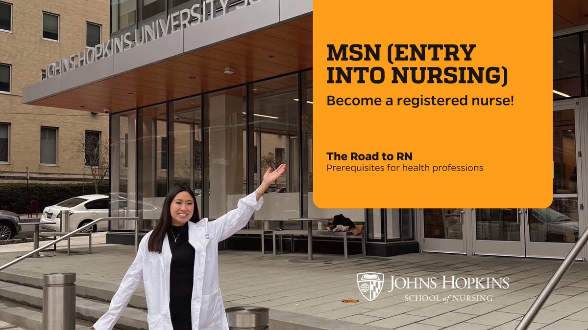JHUNursing's tweet photo. Become a nurse in the top ranked MSN (Entry Into Nursing) program at Johns Hopkins Learn more https://t.co/TgaQZIgWmx https://t.co/hoiafcSztj