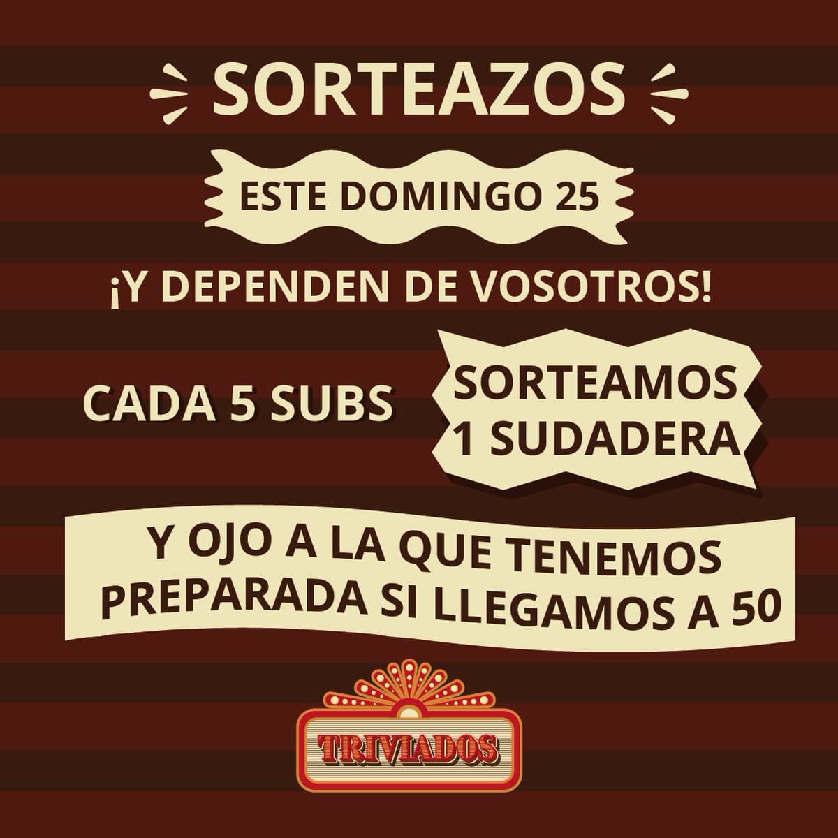 Triviados_Tv's tweet image. ¡Mañana tenéis una cita con nosotros! 📣

En nuestro primer programa de #Triviados, por cada 5 subs sortearemos una sudadera de @PamplingNews 🤩

Además, los ganadores de nuestro trivial se llevarán cualquier camieseta de Pampling GRATIS 👕

¡Te estamos esperando! 🧡