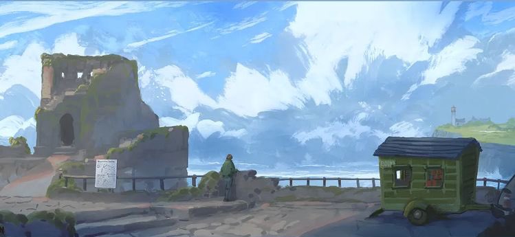 Thank you everyone, for stopping by to play Tiny Bookshop today, and for the nice conversations with our team! 🥰🧡 
#EGX2022 has been super inspiring so far, especially for our art director <a href="/Raboffsky/">Raven</a>, so here’s the concept art that was finished live at the booth today! 🖌🖼🏰