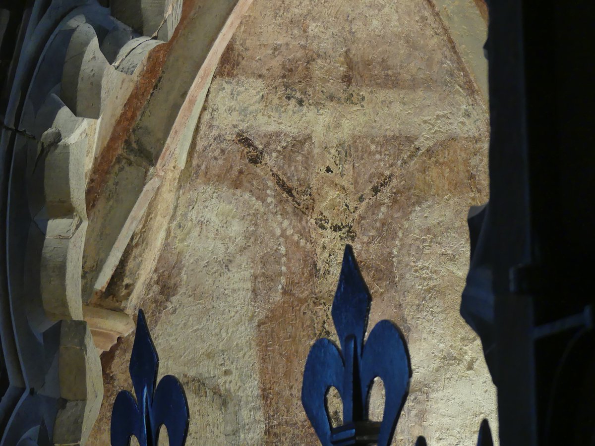 Wild_NEScot's tweet photo. Busman's holiday visit to @StDavidsCath between a wedding and an ordination (theirs, not mine). Many fantastic things, much saved for #animalsinchurches Some intriguing wall paintings behind the velvet ropes... #wallpaintings #churchstuff #neveroffduty https://t.co/kq9YxuagdI