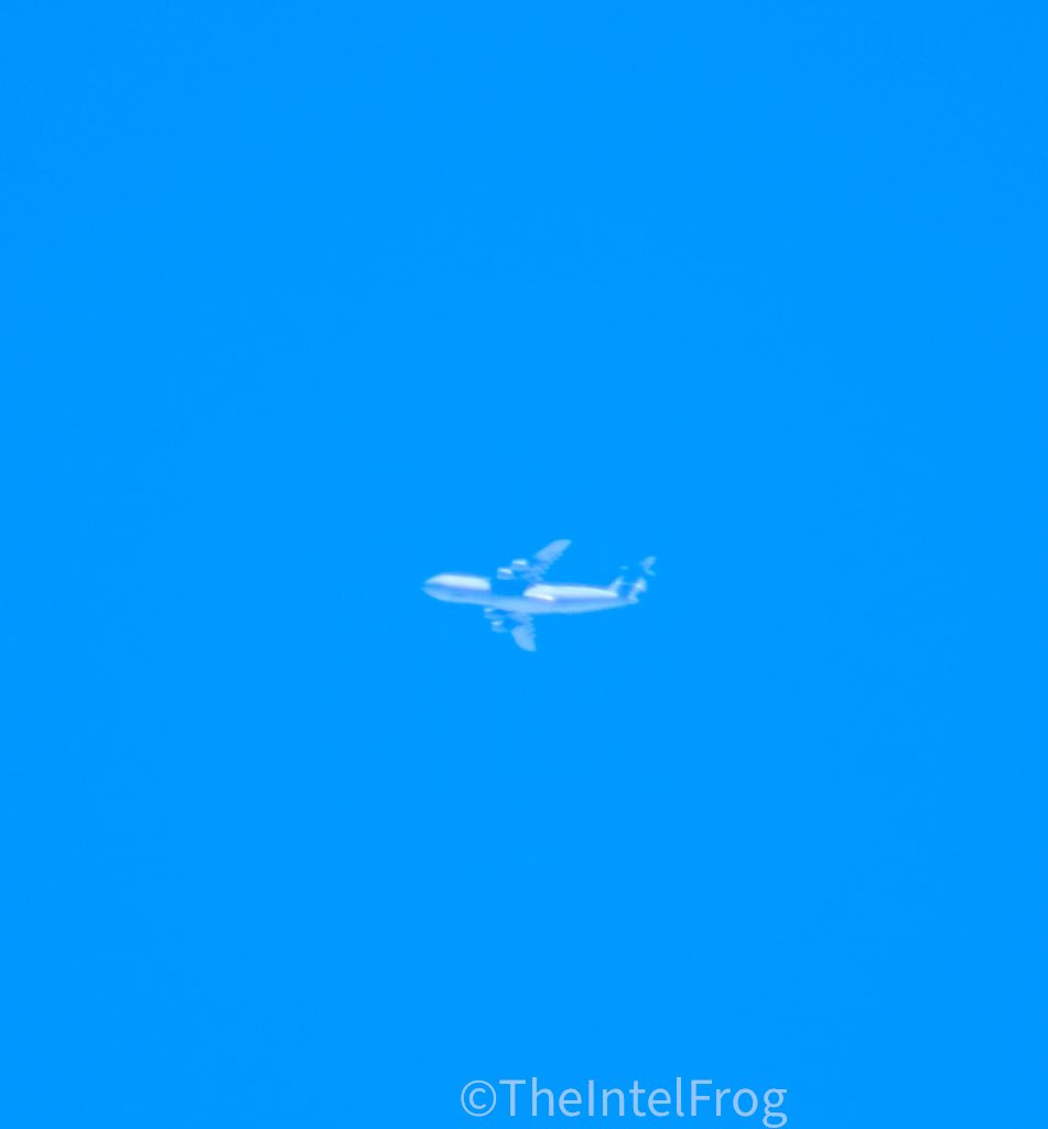 TheIntelFrog's tweet photo. C-5M Galaxy 85-0010 #AE0567 as FRED225 passing 12 miles east of me. https://t.co/qfVVwy5WiD